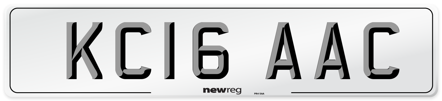 KC16 AAC Number Plate from New Reg
